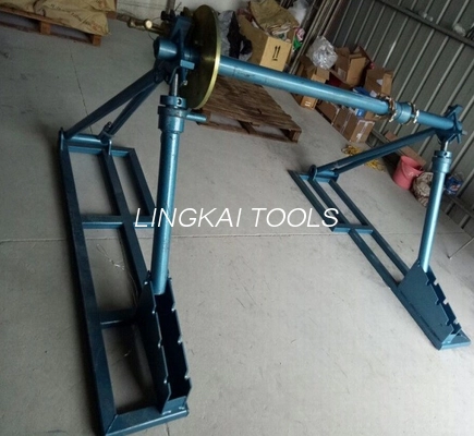 5 Ton Mechanical Cable Drum Jack , Cable Drum Elevator For Cable Reel Underground Tools