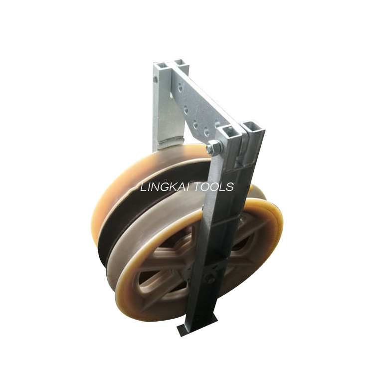 822mm Magnae Diametri Transmissio supra caput Cable Roller Nylon Sheave Block Troch Wih Three Wheels