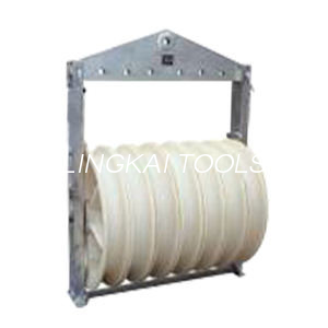 Stringing Clausus Galvanized Nylon Sheave Aerial Cable Troch Block For Conductors Cable Rollers