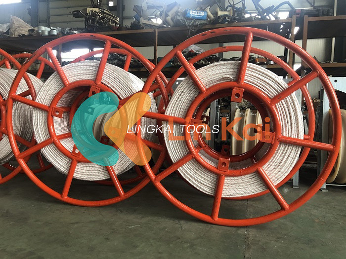 12 Strands Nylon Funem trahens Conductores aut OPGW De Hot Transmission Line