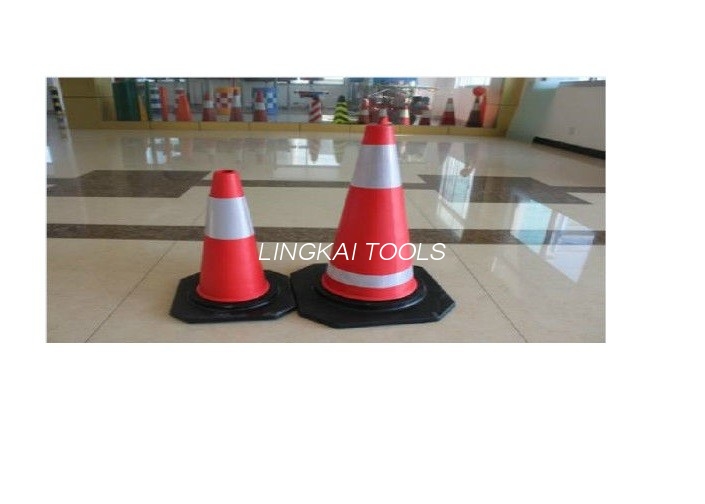 Red PVC Construction Safety Tools Traffic Rode Cones Cum Reflective Tape