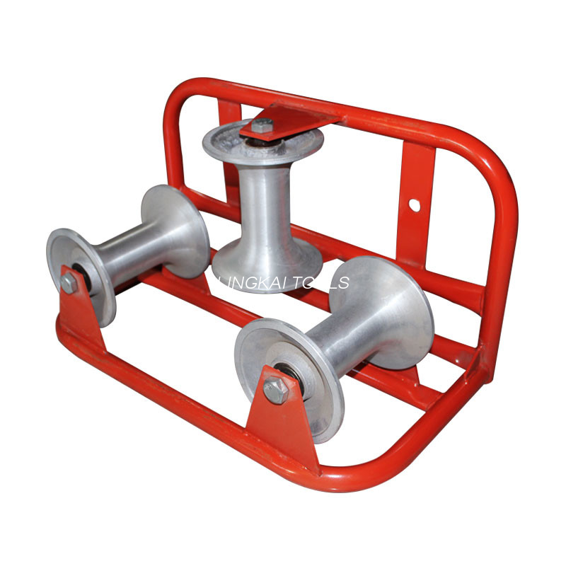 1T Rated Load Electrical cable trahens Tools Tri - Roller Corner Cable Roller assembly