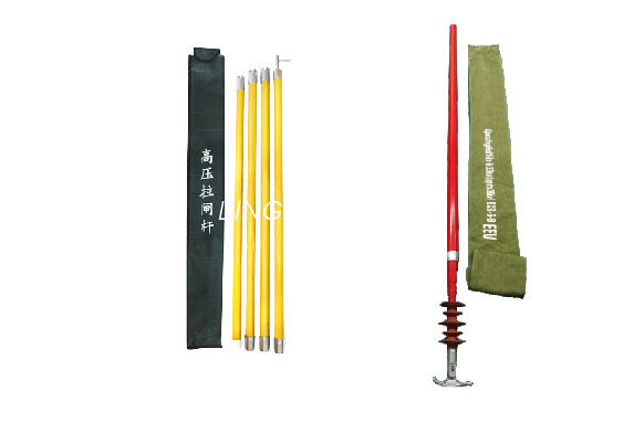 3-10m Telescopic Fibreglass Electrical Hot Stick / High intentione Insulating Switch Rod
