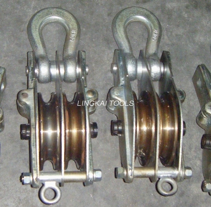 QHS 50KN Dual Sheave Hoisting Tacle cum utraque parte Open Ferrum Hoisting Clausus