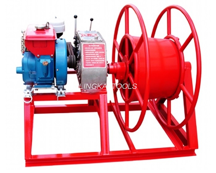 3600rpm Speed ​​5 Ton Power Puller Winch Wire Take up With GX160 Gasoline Engine