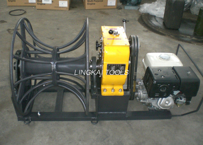 Petrol Engine Powered Cable Winch Puller 5 Ton For Conductor Sumens / Stringing