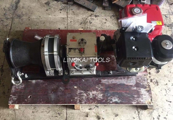 Single Capstan Fast Volo Cable Winch Puller Diesel Engine In Line Construction