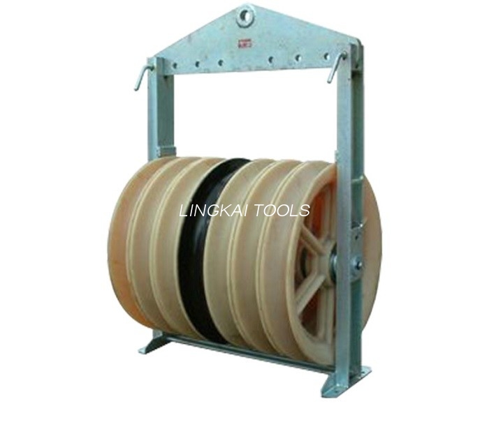 Six Bundled Conductor Lines Transmission Tools Et Equipment Septem Rota Nylon Conductor Pulley
