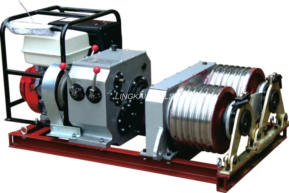 Duplex Drum 50KN Motorised Winches Of Transmission Line Construction Equipment