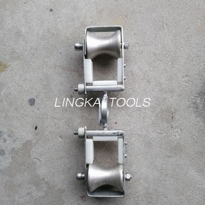 Aluminium Duplex Sheave Clausus Mutandi Line / OPGW Cable Replacement Pulleys